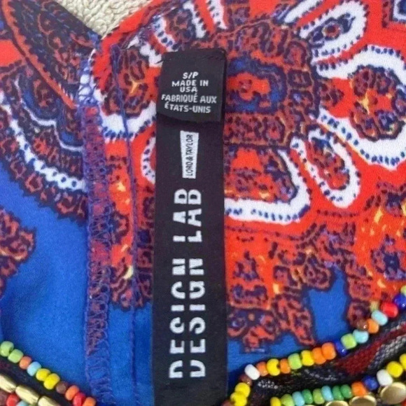 💙❤️”Design Lab by Lord & Taylor” Colorful and Embellished Sundress Size SP - Picture 7 of 12